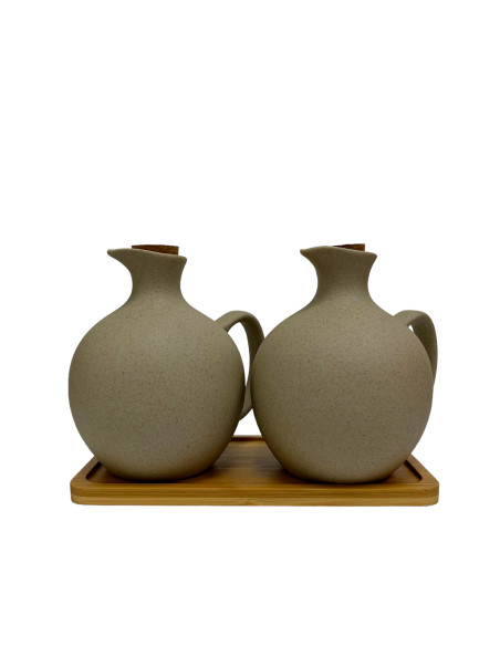 Alcuza Cerámica 2 Piezas 500ml - Accesorio Mesa Elegante