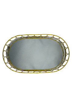 Bandeja Ovalada Espejo Metal 30x17cm - Elegante y Versátil 2