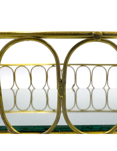 Bandeja Ovalada Espejo Metal 35x20cm - Elegante y Moderna