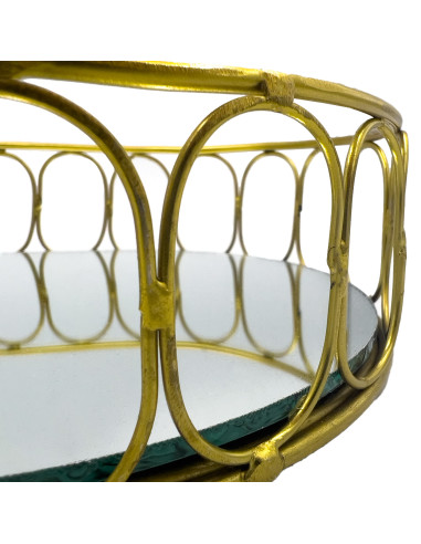 Bandeja Ovalada Espejo Metal 30x17cm - Elegante y Versátil