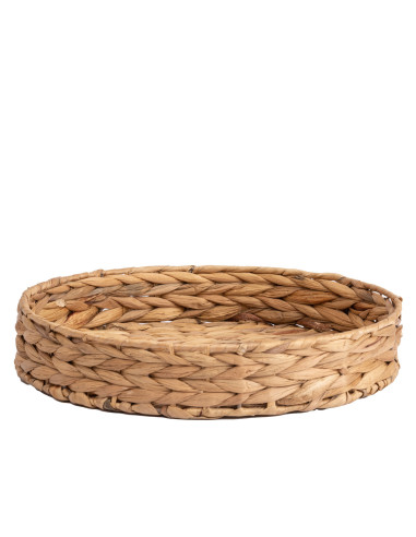 Bandeja Redonda de Fibra Natural - Decoración Minimalista