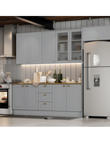 Base Cocina Americana Gris 80cm - Mueble de Cocina