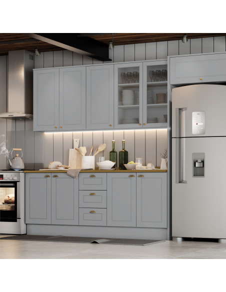 Base Cocina Americana Gris 80cm - Mueble de Cocina