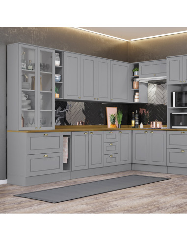 Base Cocina Americana Gris 80cm - Mueble de Cocina