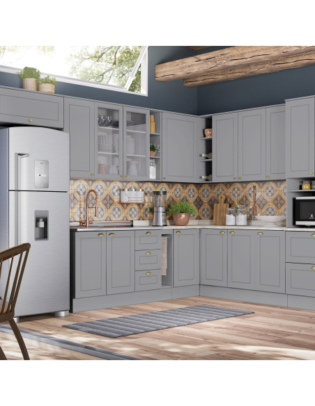 Base Cocina Americana Gris 80cm - Mueble de Cocina