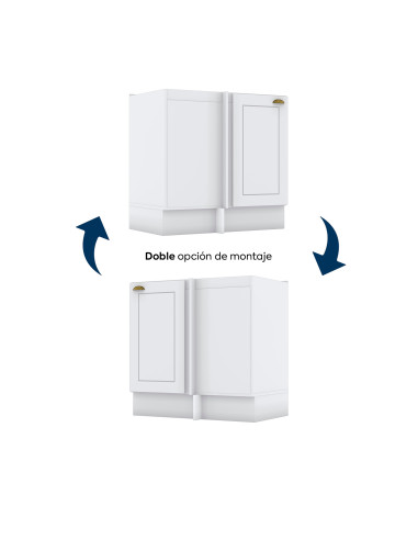 Base Esquinero Americana Blanco 1 Puerta 84cm - Mueble Cocina