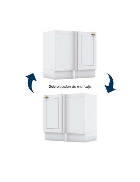 Base Esquinero Americana Blanco 1 Puerta 84cm - Mueble Cocina