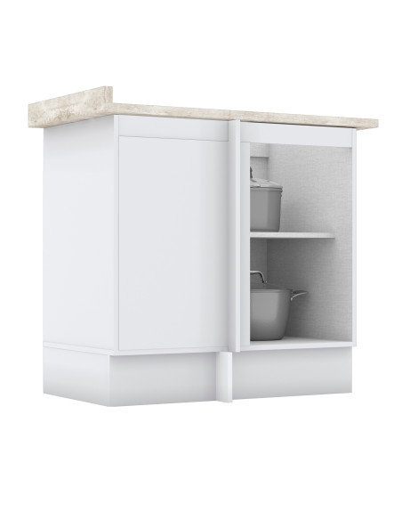 Base Esquinero Americana Blanco 1 Puerta 84cm - Mueble Cocina