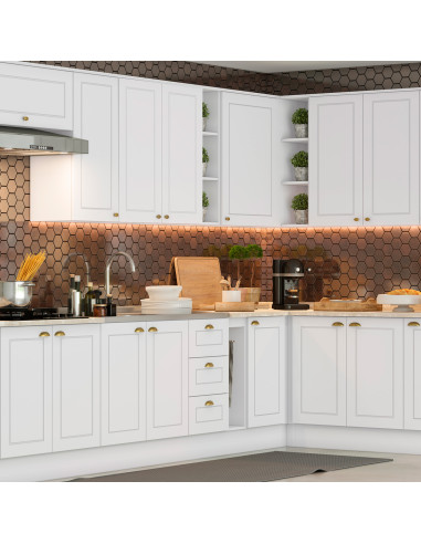 Base Toallero Americana Blanco 20x82x50 cm - Mueble de Cocina