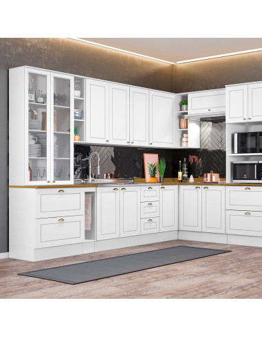 Base Esquinero Americana Blanco 1 Puerta 84cm - Mueble Cocina