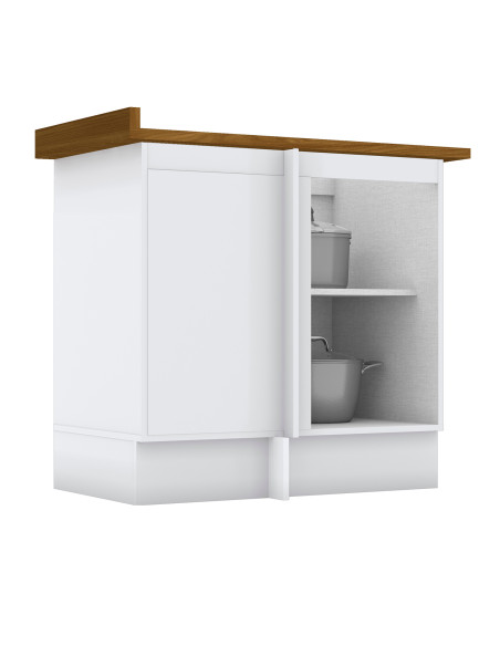 Base Esquinero Americana Blanco 1 Puerta 84cm - Mueble Cocina