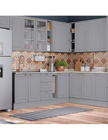 Base Toallero Americana Gris 20x82x50 cm - Mueble de Cocina