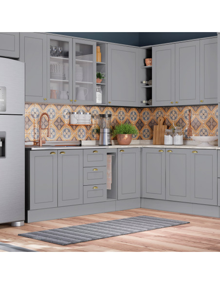 Base Toallero Americana Gris 20x82x50 cm - Mueble de Cocina