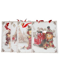 Bolsa navidad 30x39x12cm perritos surtido