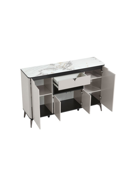 Buffet 2 cajones 4 puertas Nali gris claro