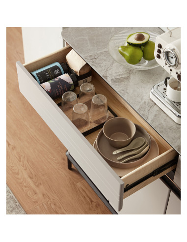 Buffet 2 cajones 3 puertas Minoa gris claro