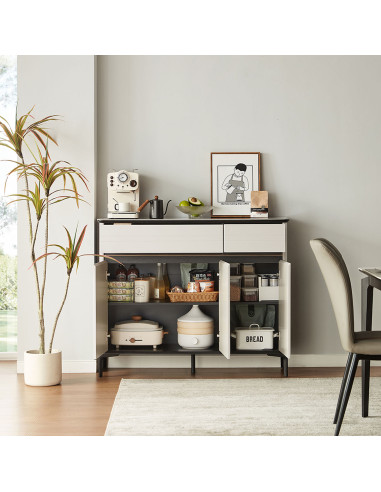 Buffet 2 cajones 3 puertas Minoa gris claro