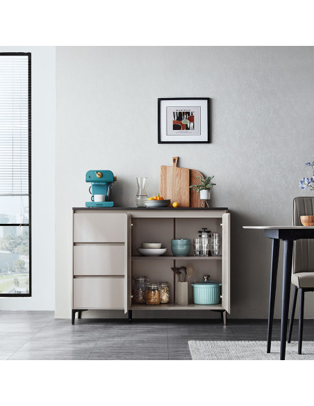 Buffet 3 cajones 2 puertas Taren gris claro