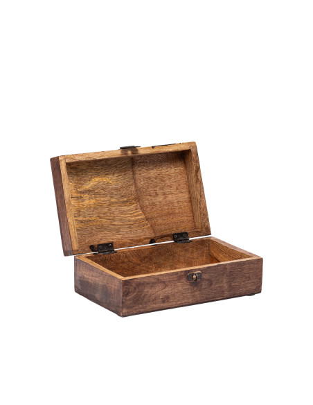 Caja de Madera Oscura 22x14x8cm - Organización Dormitorio
