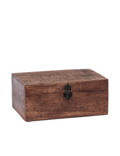 Caja de Madera Oscura 28x18x12cm - Organización Dormitorio