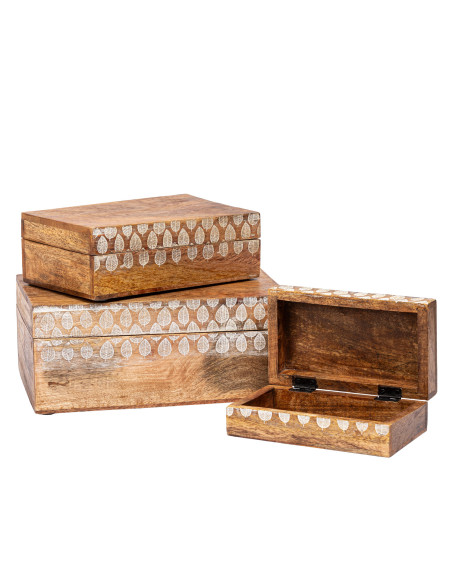 Caja de Madera Print 18x10x6cm - Organización Dormitorio