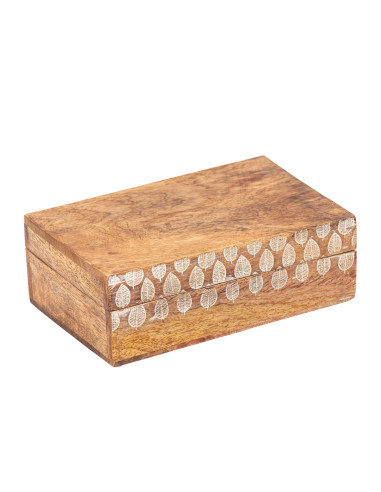 Caja de Madera con Estampado para Organizar y Decorar