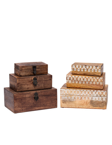 Caja de Madera Print 28x18x12cm - Organización Dormitorio