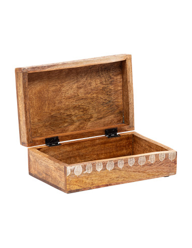 Caja de Madera con Estampado para Organizar y Decorar