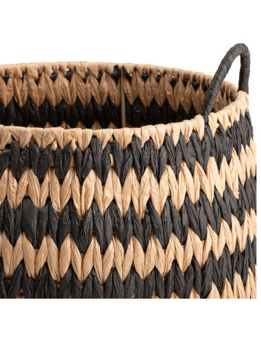 Canasto Chevron L Negro - Decoración Moderna y Elegante