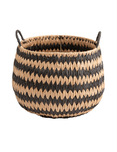 Canasto Chevron L Negro - Decoración Moderna y Elegante