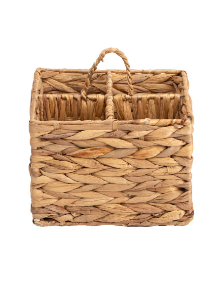 Canasto de Fibra Natural con 4 Divisiones - Organizador Decorativo