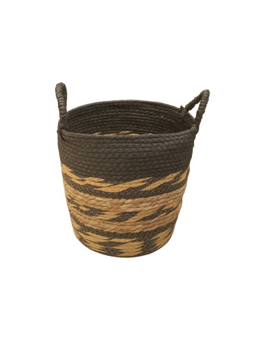 Canasto de Pino con Fibra M - Decoración Rústica y Natural