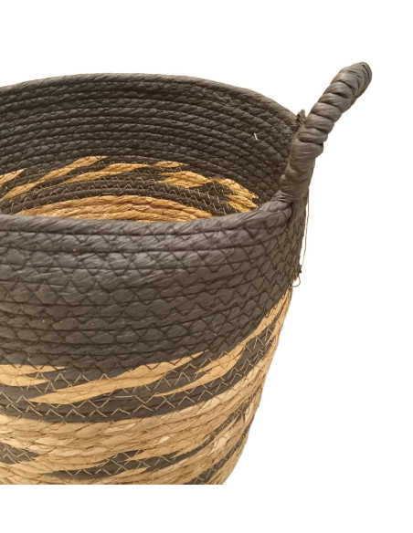 Canasto de Pino con Fibra M - Decoración Rústica y Natural