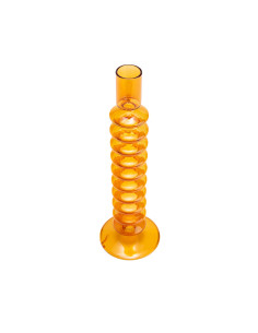 Candelabro de Vidrio Naranjo 26cm - Decoración Elegante 2