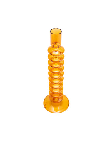 Candelabro de Vidrio Naranjo 26cm - Decoración Elegante