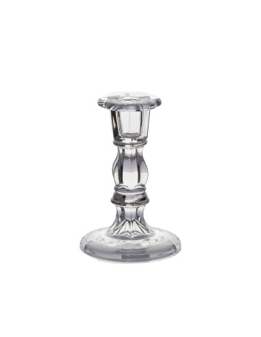Candelabro de Vidrio Transparente 17cm - Decoración Moderna