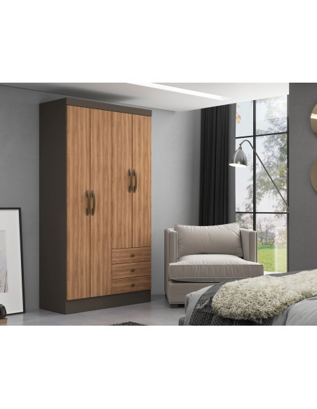 Closet 4 puertas Londres Damasco/Nogal