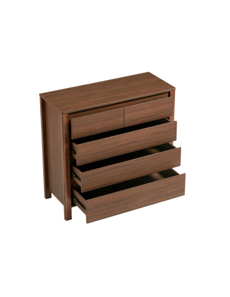 Cómoda 5 cajones Luntra café oscuro