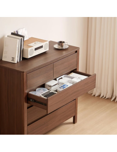 Cómoda 5 cajones Luntra café oscuro