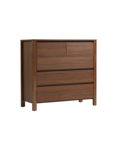 Cómoda 5 cajones Luntra café oscuro