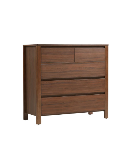 Cómoda 5 cajones Luntra café oscuro