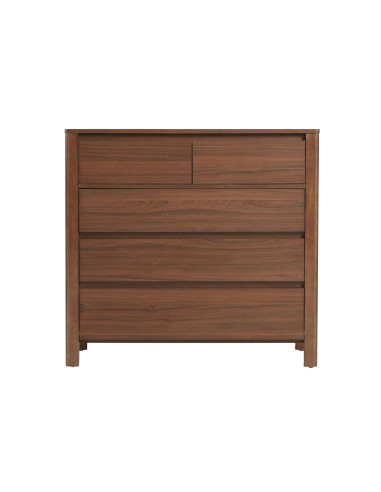 Cómoda 5 cajones Luntra café oscuro