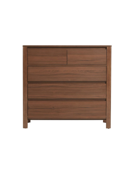 Cómoda 5 cajones Luntra café oscuro