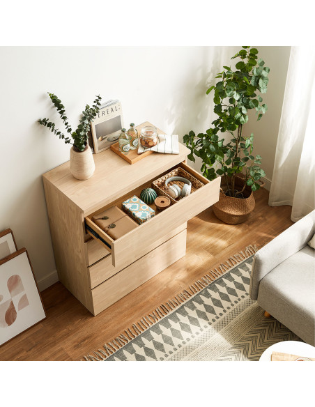 Cómoda 4 cajones Kaia café