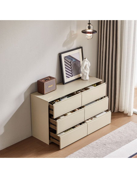 Cómoda 6 cajones Auri crema