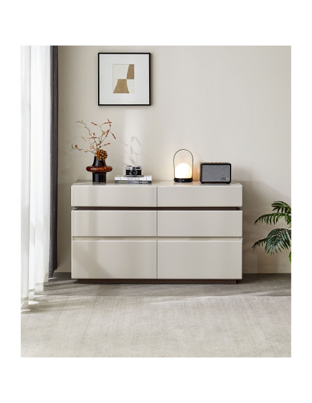 Cómoda 6 cajones Kanso gris claro