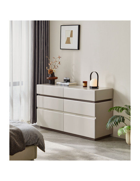 Cómoda 6 cajones Kanso gris claro