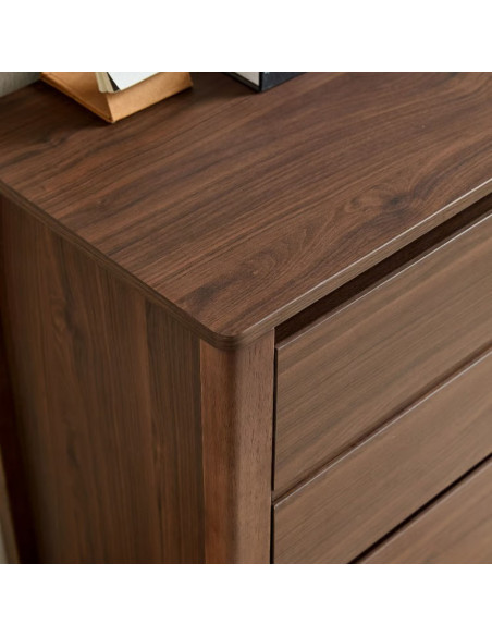 Cómoda 7 cajones Luntra café oscuro