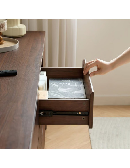 Cómoda 7 cajones Luntra café oscuro