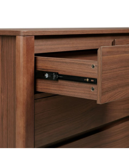 Cómoda 7 cajones Luntra café oscuro